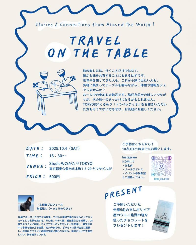TRAVEL ON THE TABLE<